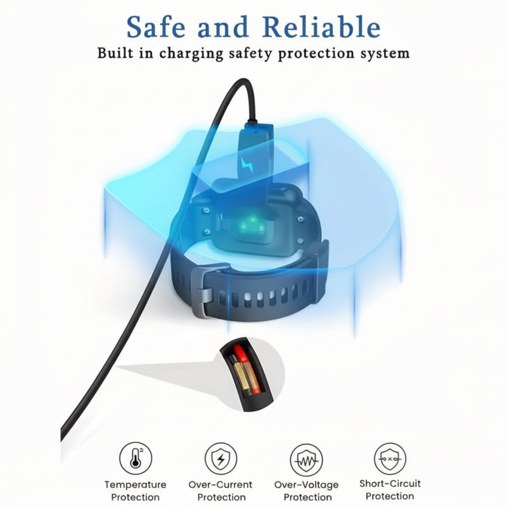 Electrical component with safety features highlighted on a white background