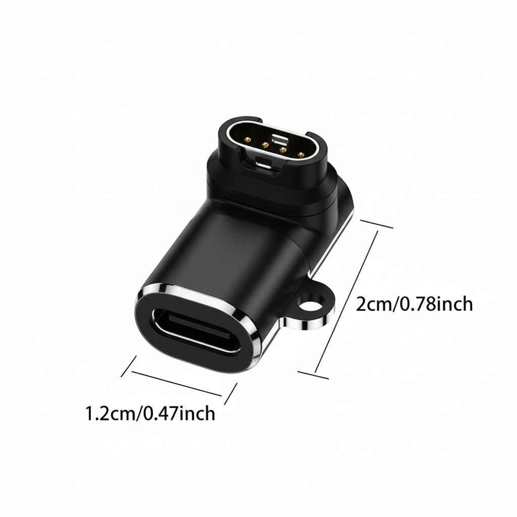 Black automotive sensor with measurements on a white background
